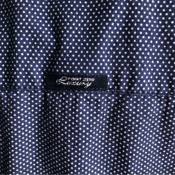 Point Zero Luxury blue polka dot button shirt - Picture 6 of 10